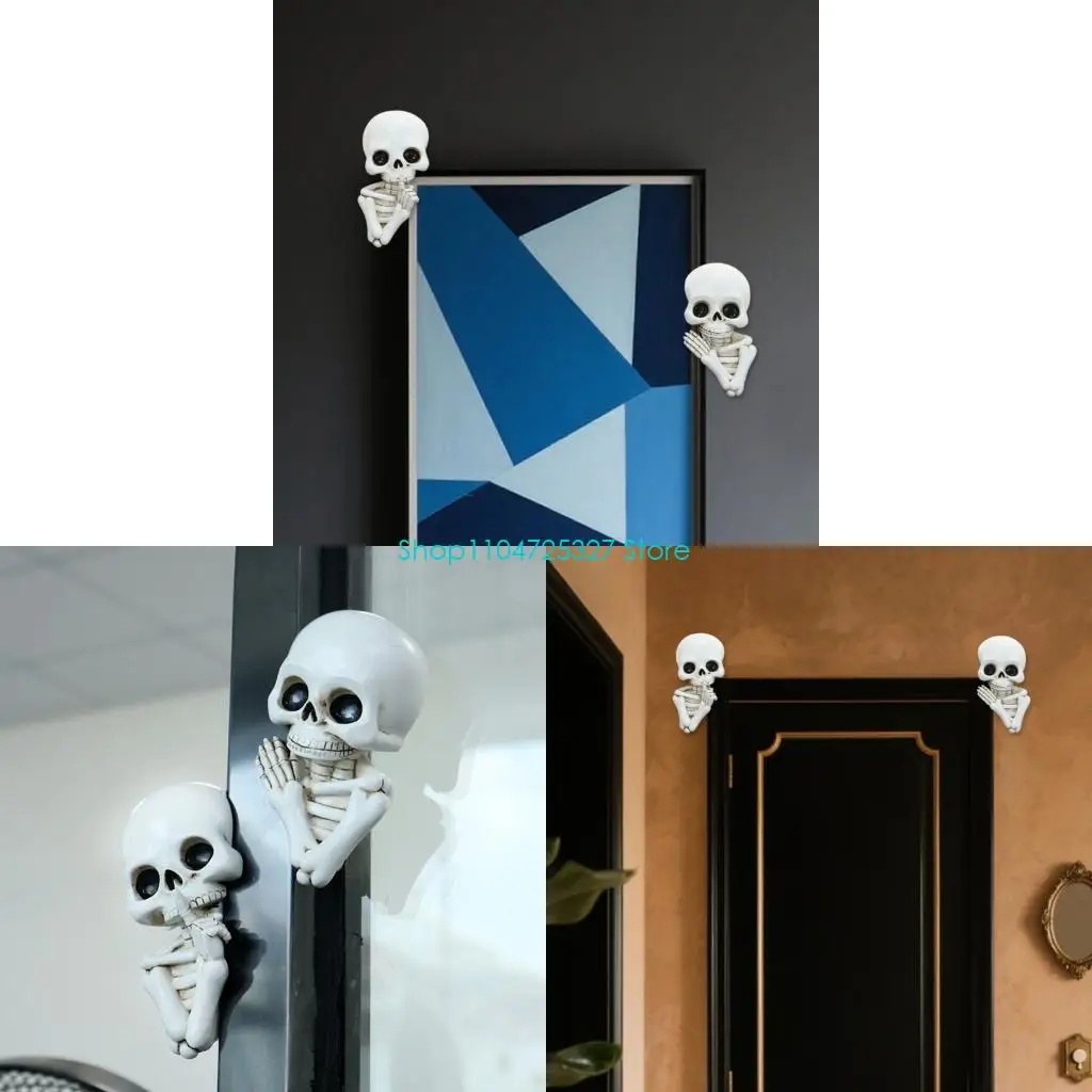 D8KF الراتنج الجمجمة الجدار ملصق إطار الباب الديكور لإطارات الأبواب الأثاث الجدار #1