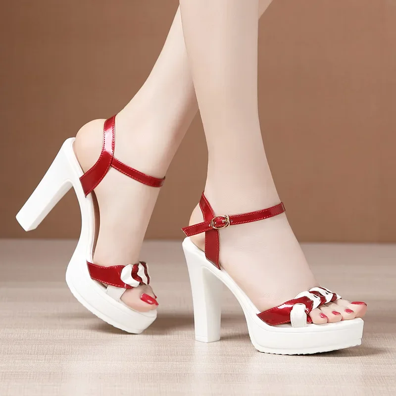 Plus Size 32-43 High Heels Sandals Women Wedding Shoes Summer 2024 OL Elegant Platform Sandals Ladies Office Party Sandals