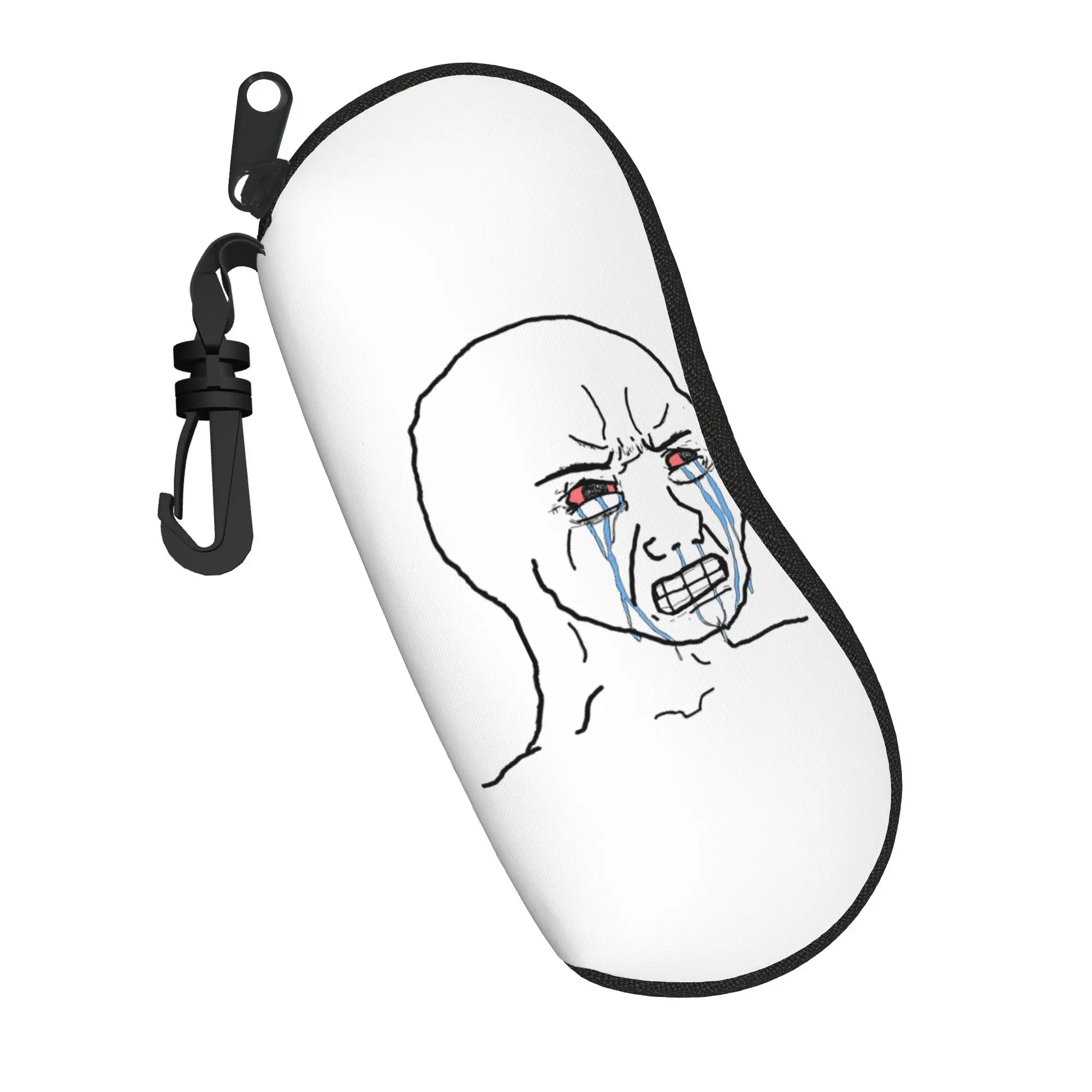 cry wojak  Merchandise Glasses Case for Women Waterproof Accessories  Eyeglasses Box Protector Eye Contacts Case