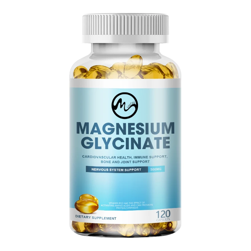 

Minch Dietary Magnesium Glycinate Capsules 500mg High Absorption Bone Support Health Care Mineral Supplement Promotes Muscle