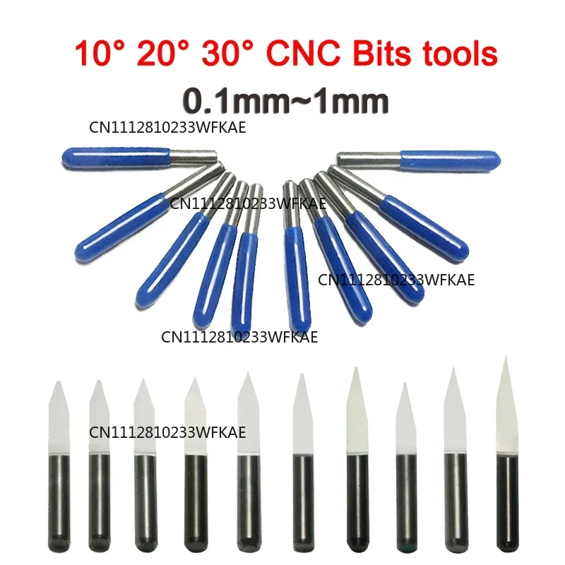 10CS for PACK LY, 3.175mm carbide PCB V-end mill 10/230 degree CNC engraving machine tool