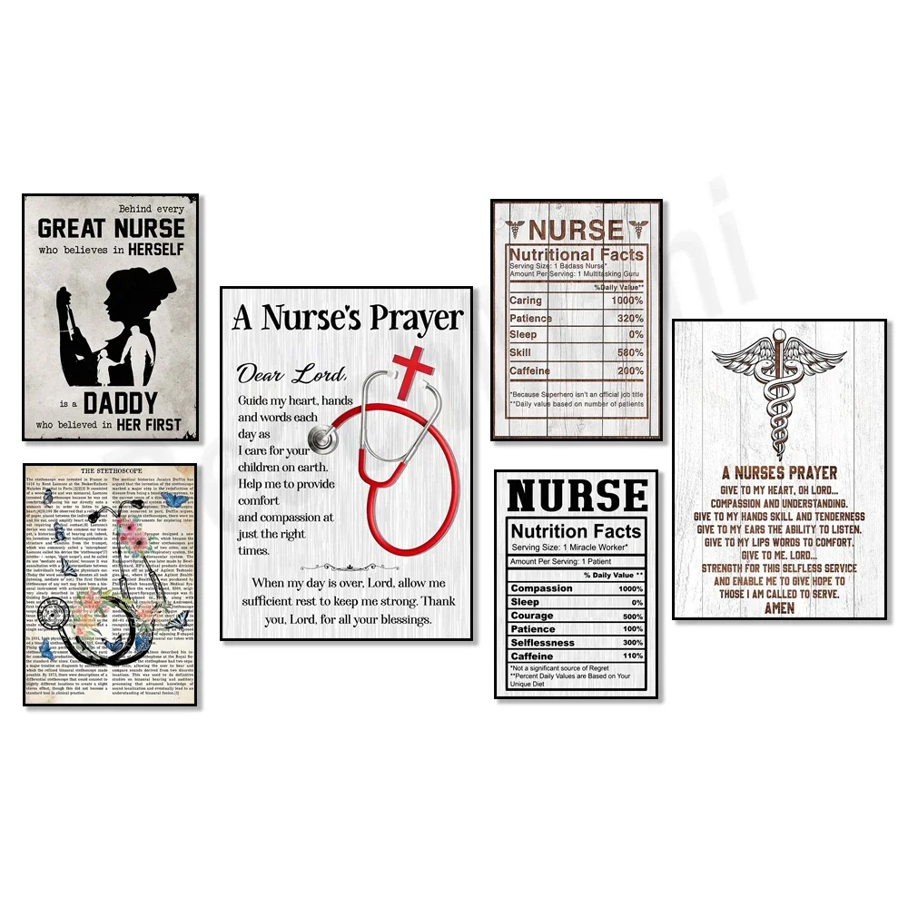 ملصق ممرضة، حقائق تغذية الممرضة، فن جدار صلاة الممرضة، سماعة الطبيب - ممرضة فخورة، اقتباسات تحفيزية، هدايا الممرضات #1