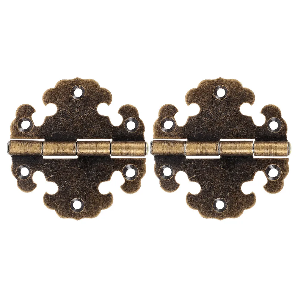 2pcs Retro Metal Hinges For Cabinet Doors Vintage Style Decorative Hinges For Wooden Box Furniture Hinge For Wardrobe Hinges