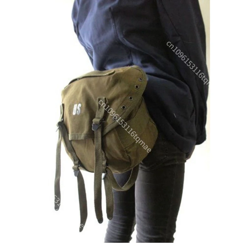 1 قطعة حرب فيتنام M1961 حقيبة قماش قنب الكتف الخصر حقيبة ريترو دراجة نارية الجانب حزمة لجمع الأفلام والتلفزيون الدعائم #5