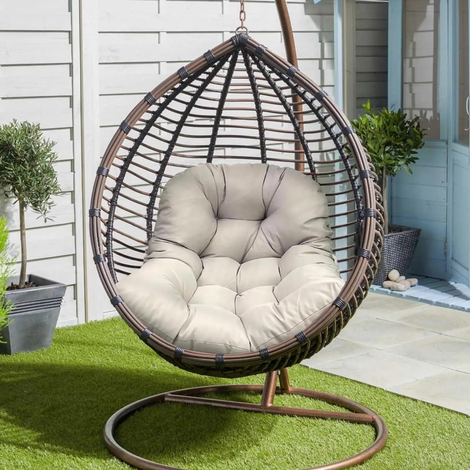 

Egg Chair Cushion Replacement, Thickened Hanging Basket Seat Cushions, Indoor/Outdoor Patio Hammock Swing Chair Pad, Washable