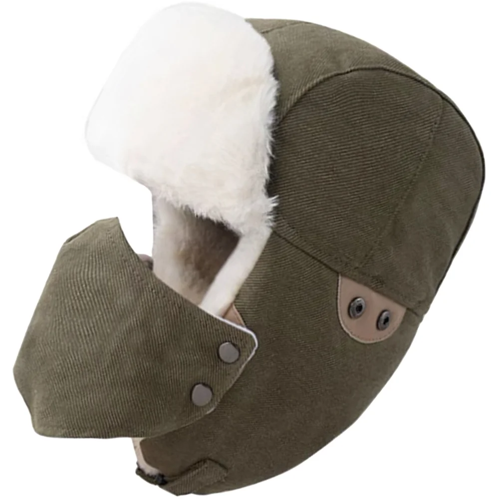 قبعة الشتاء للجنسين القطن رشاقته الدافئة يندبروف غطاء الأذن في الهواء الطلق التزلج الصيد الباردة والدليل على الشتاء حماية قبعة #5