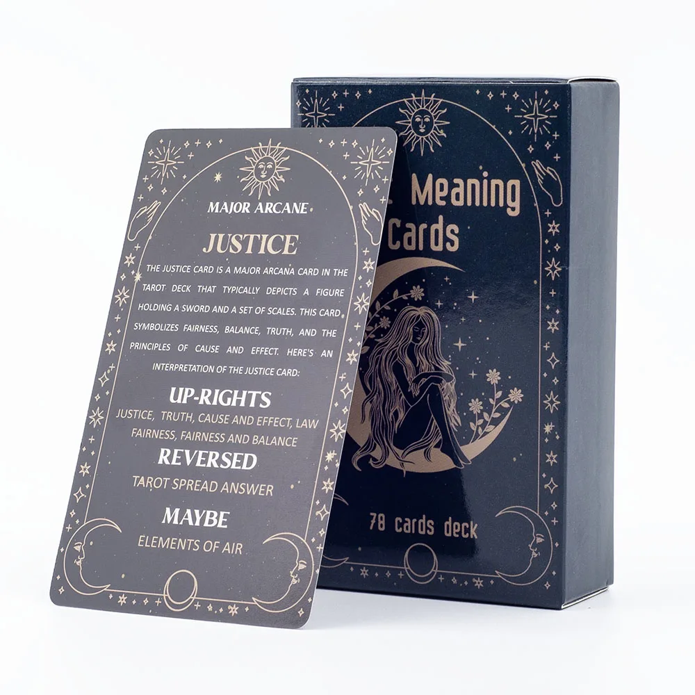 Meaning Tarot Cards Fortune Telling Divination Cards English Version 78 Card Deck Beginner Learning Deck for Board Playing Games