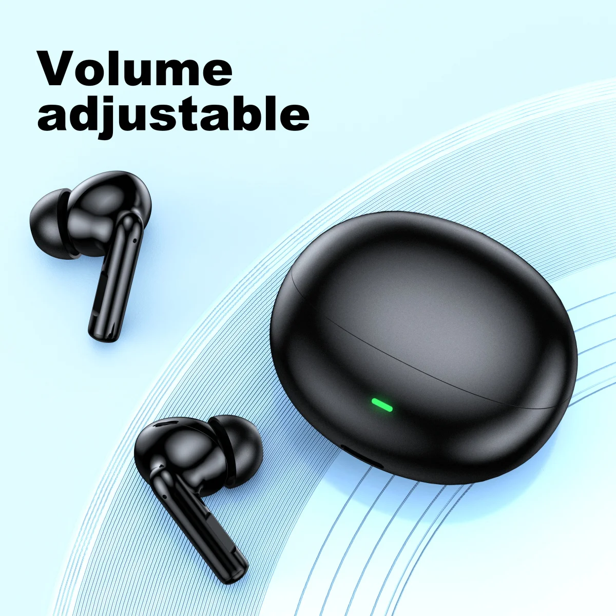Wireless Bluetooth Headset Built-in Microphone and Volume Adjustable Earbuds Flip-top Sports Headset Compatible with Android/IOS