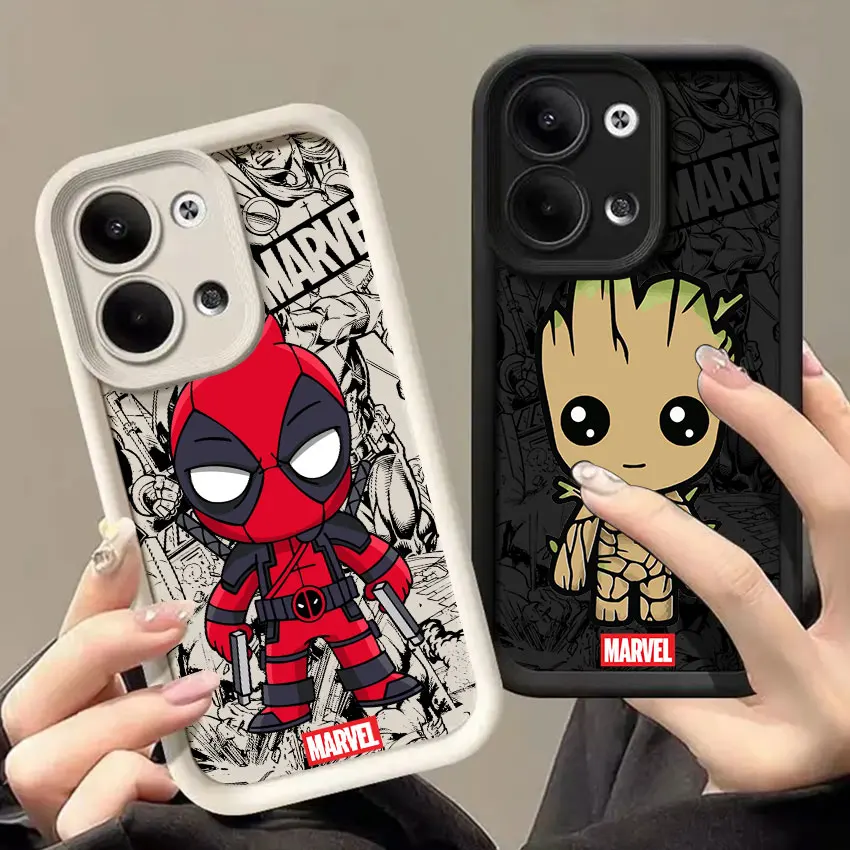 

Marvel Cute Deadpool Groot Raccoon Phone Cases For Oppo Reno 14 13 12 11 F 10 5G 6 7 8 Pro Plus Cover 8T 7Z 8Z 14Pro Soft Funda