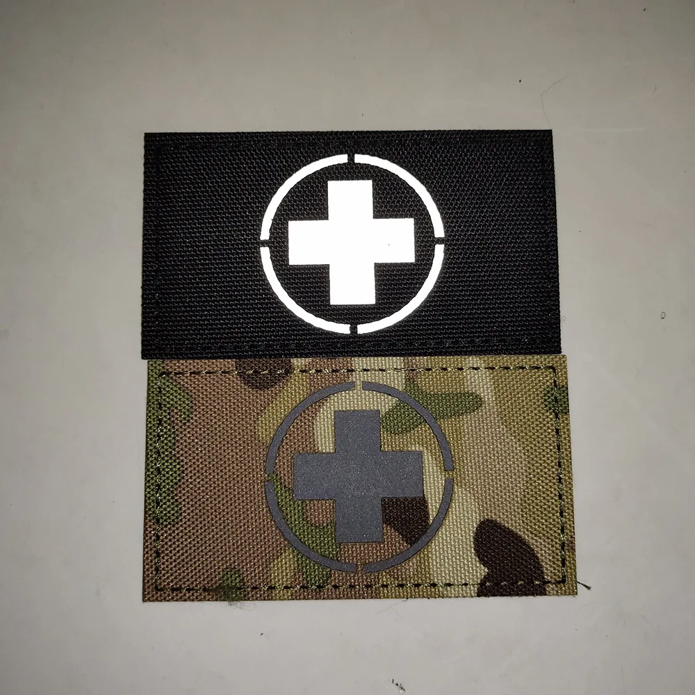 Emergency Rescue Kit Sticker Reflective Luminous Badge Medical First Aid Kit Sticker Military Patches for Clothing Sewing Patch