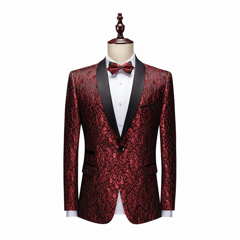 Homens Multicolor Único Oeste Jacquard Vestido, Comércio Exterior Moda Terno Jaqueta, Desempenho De Palco, Banquete De Casamento, L074