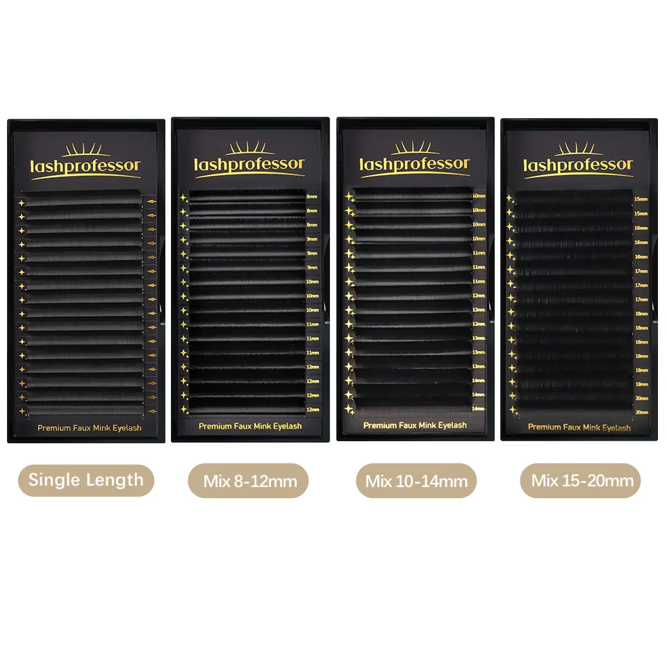 Lashprofessor Einzelne Wimpernverlängerung 5-20mm Premium Weiche Seidenwimpern Matt Schwarz Russisches Volumen Kaschmir-Wimpernverlängerung – Detail 13