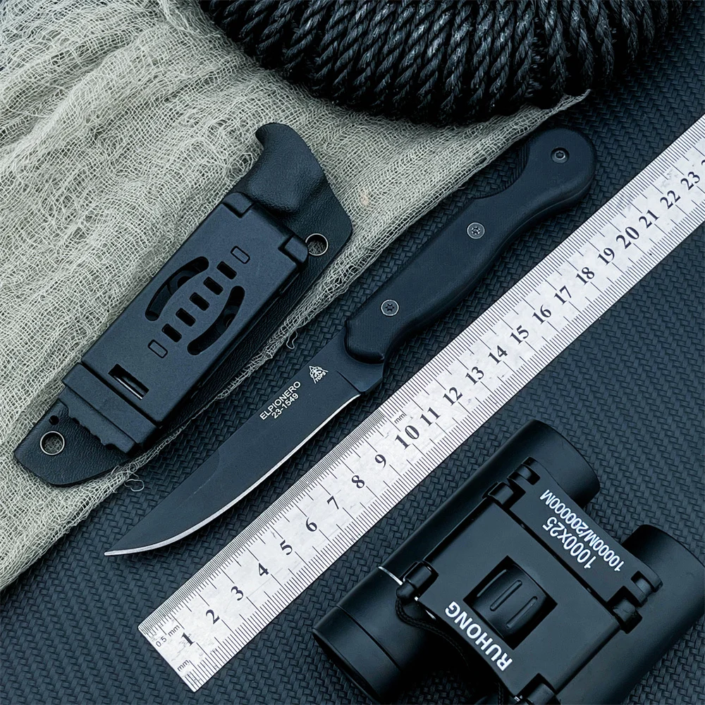 NUEVO TOPS Nilo cuchillo de hoja fija con funda 8Cr13Mov hoja de acero mango G10 cuchillo para acampar al aire libre de alta calidad