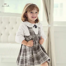 Dave Bella Princess Dress Girls Baby Children 2024 New Autumn Sweet Gentle Cute Cotton Fashion Casual Academic-Style DB3241585