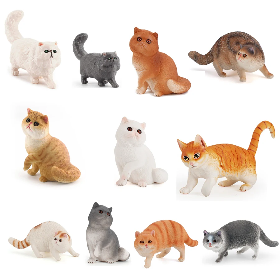 Figura realista de gato persa, gatito, modelo Animal, decoración bonita para el hogar, colección de decoración de jardín de hadas en miniatura, juguete para regalo para niños
