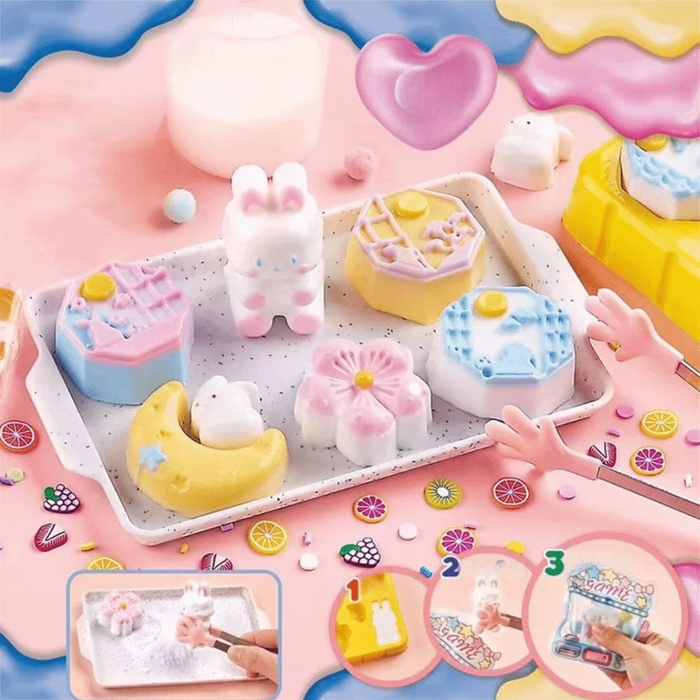 Cute Creative Pinching Material Pack Blowable Bubble DIY Craft Squeeze DIY Material Silicone Reusable DIY Squishy Kit Children