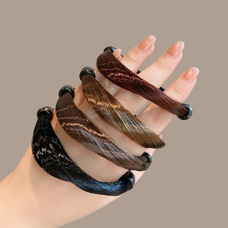 AWAYTR Elegant Hair Strands Elastics Hair Band Scrunchies for Women Girl Ponytail Holder Hair Rope Korean Hairband