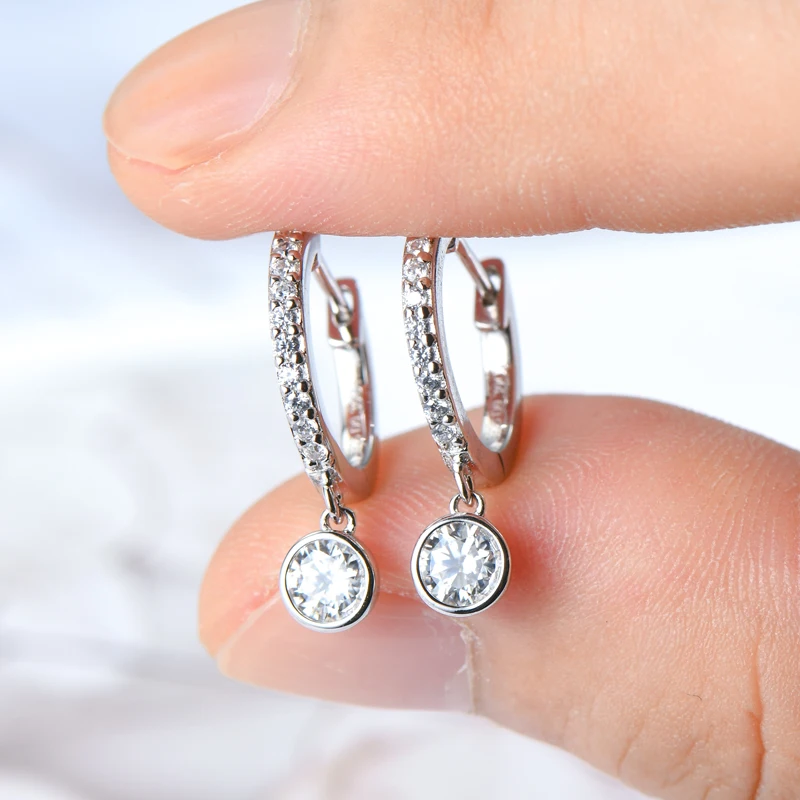 Lnngy 3 mm 4 mm Lünette Moissanit Tropfen Ohrringe Brinco Prata 925 Sterling Silber Ohrring für Frauen Mädchen Anhänger Schmuck Geschenk – Detail 12