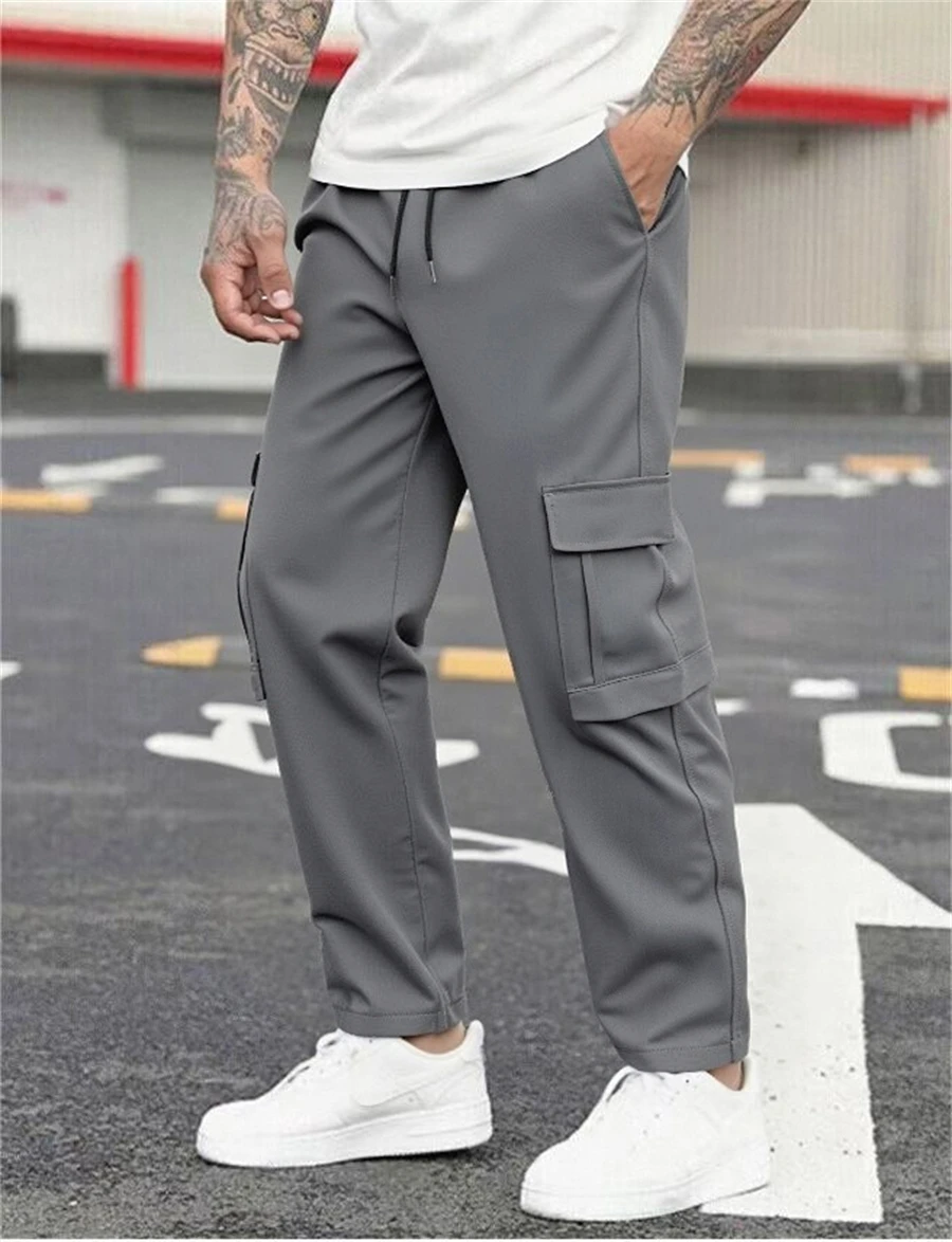 خريف جديد متعدد جيب ملابس العمل السراويل ، السراويل الرجالية ، أنبوب مستقيم متعدد الوظائف سراويل رجالية ، السراويل الرجالية المتضخم