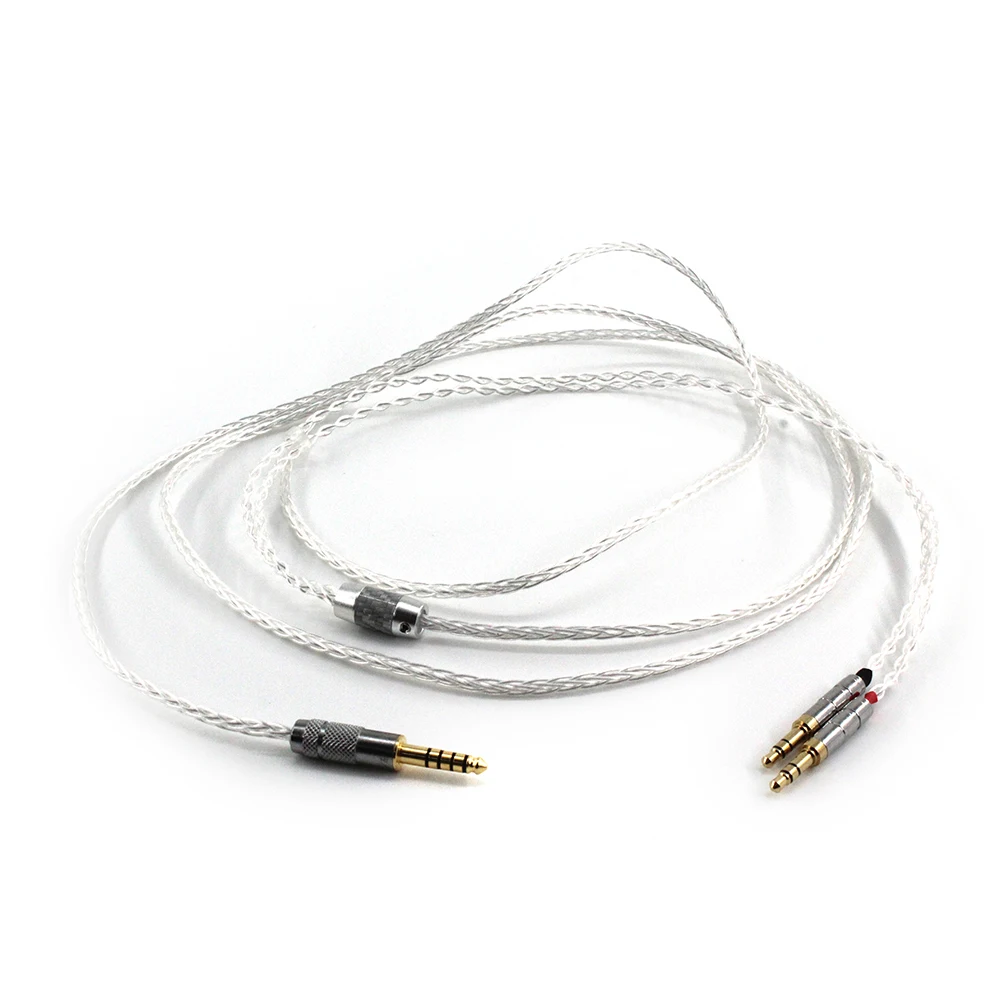 2.5/3.5/4.4mm Balanced Single Crystal Silver Headphone upgrade Cable for Sundara Aventho Focal Elegia t1 t5p D7200 MDR