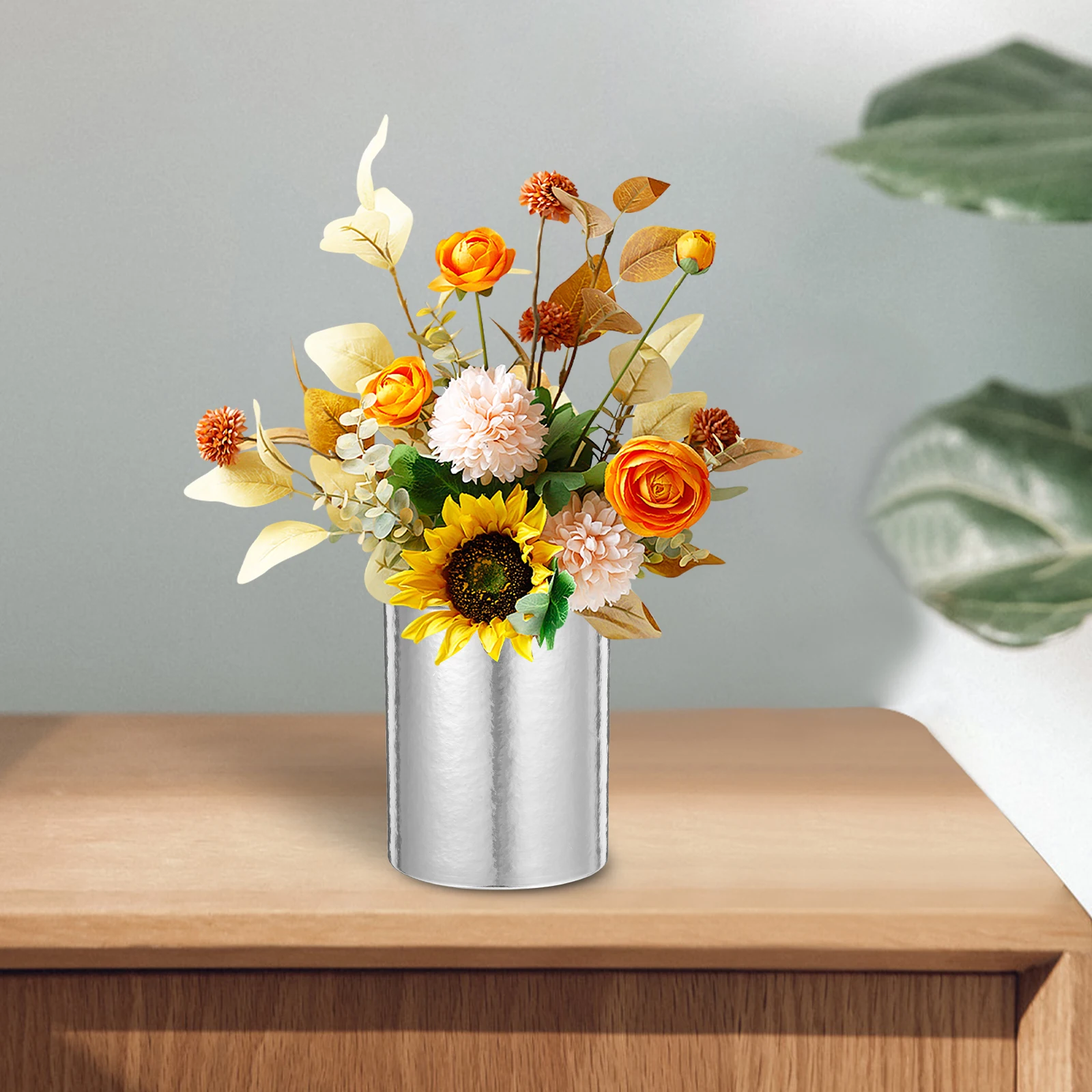

4 Pcs Mini Hug Bucket Florist Boxes for Bouquets Floral Valentine Small Flower Arrangements Hat Silver