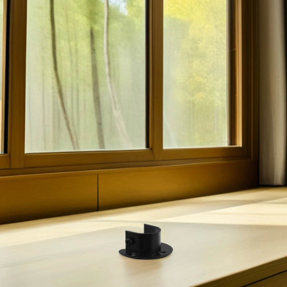 

2Pcs Open Socket Flange Stainless Steel Rod Holder for Closet Wardrobe Curtain Shower Pole End Support Bracket