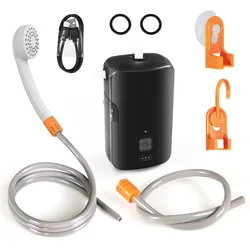 2023 Portable Camping Shower Electric Shower with Battery Powr Display 2 Flow Mode 4400mAh USB Rechargeable Fast Charging 8.2ft