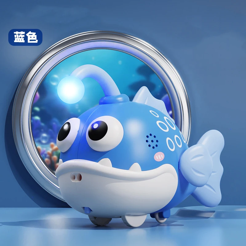 Elektrische sensor lantaarn vis kinderen tweeweg trek simulatie reptiel kleine vis speelgoed crashbestendig baby kruipen speelgoed cadeau