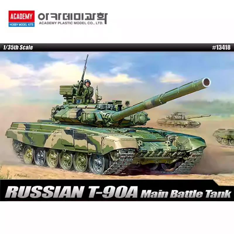 

Academy 13418 Russian Ground Force T-90A 1/35 Military Assembled Scale Model Kit DIY Toy, for Collection Birthday Gift