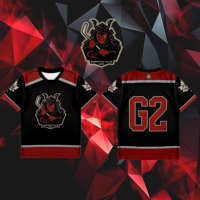 G2 Esports Club New Ice Hockey Jerseys Fashionable Printed Summer Tees Men's And Women's Youth Breathable Short-sleeved Uniforms