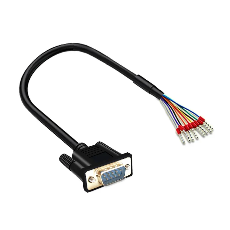 Industriële kwaliteit DB9 DB15 DB25 seriële connectorkabel met terminal mannelijke vrouwelijke stekkerdraad 26AWG 9-pins parallelle poortkabel 1-20M