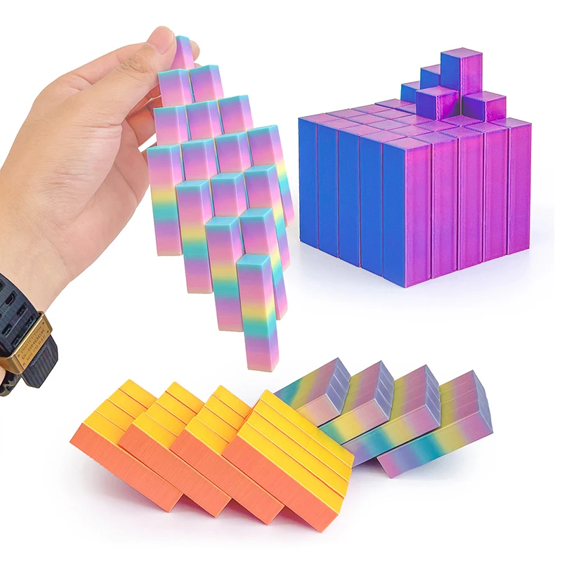 Cube magique 3D imprimé 5x5, jouet anti-stress qui brille dans le noir, cube coloré pour enfants et adultes, ornement de bureau, 1 pièce