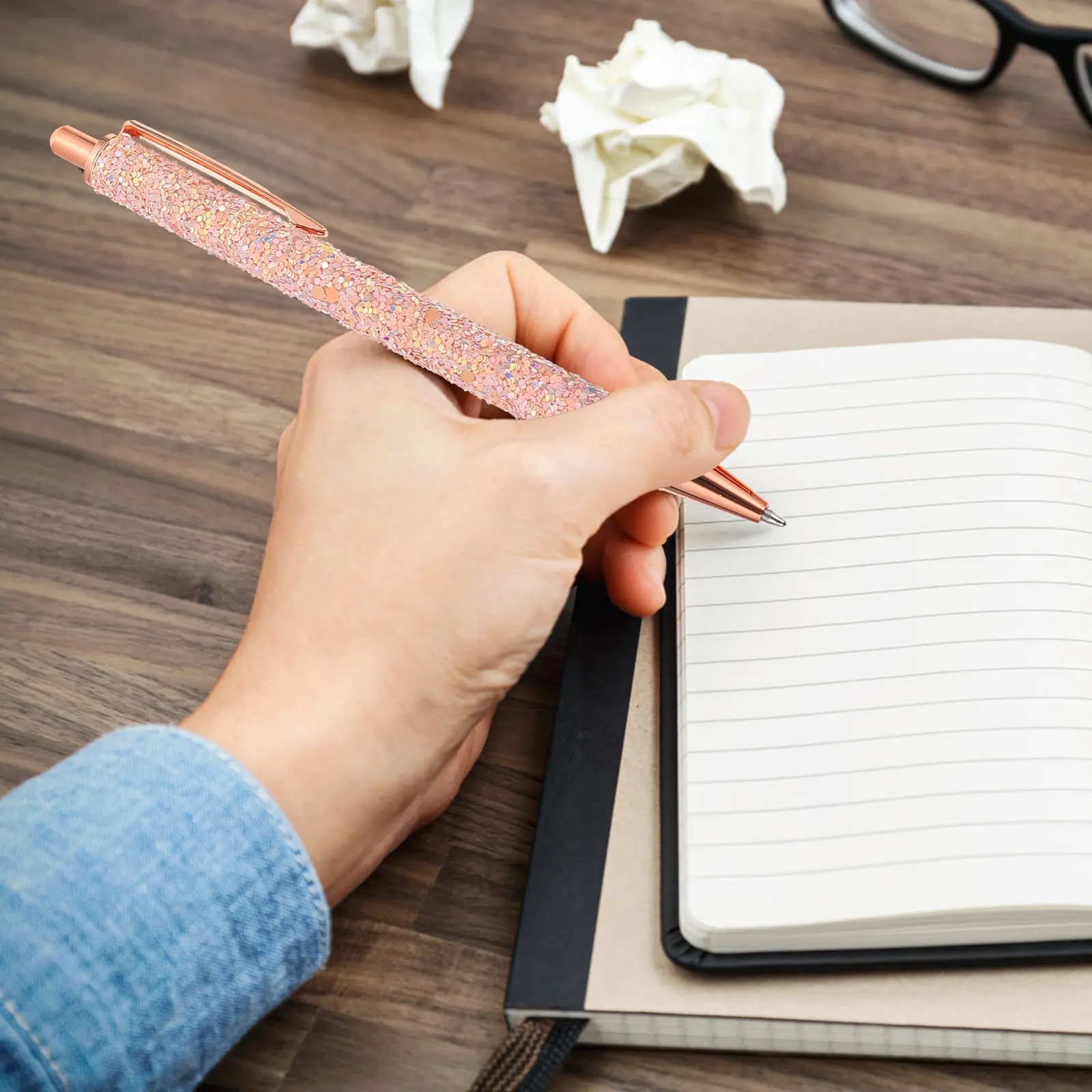 

4Pcs Press Type Ballpoint Pens Metal Writing Pen Multi-Use Advertising Business Gift Sign School Office Stationery