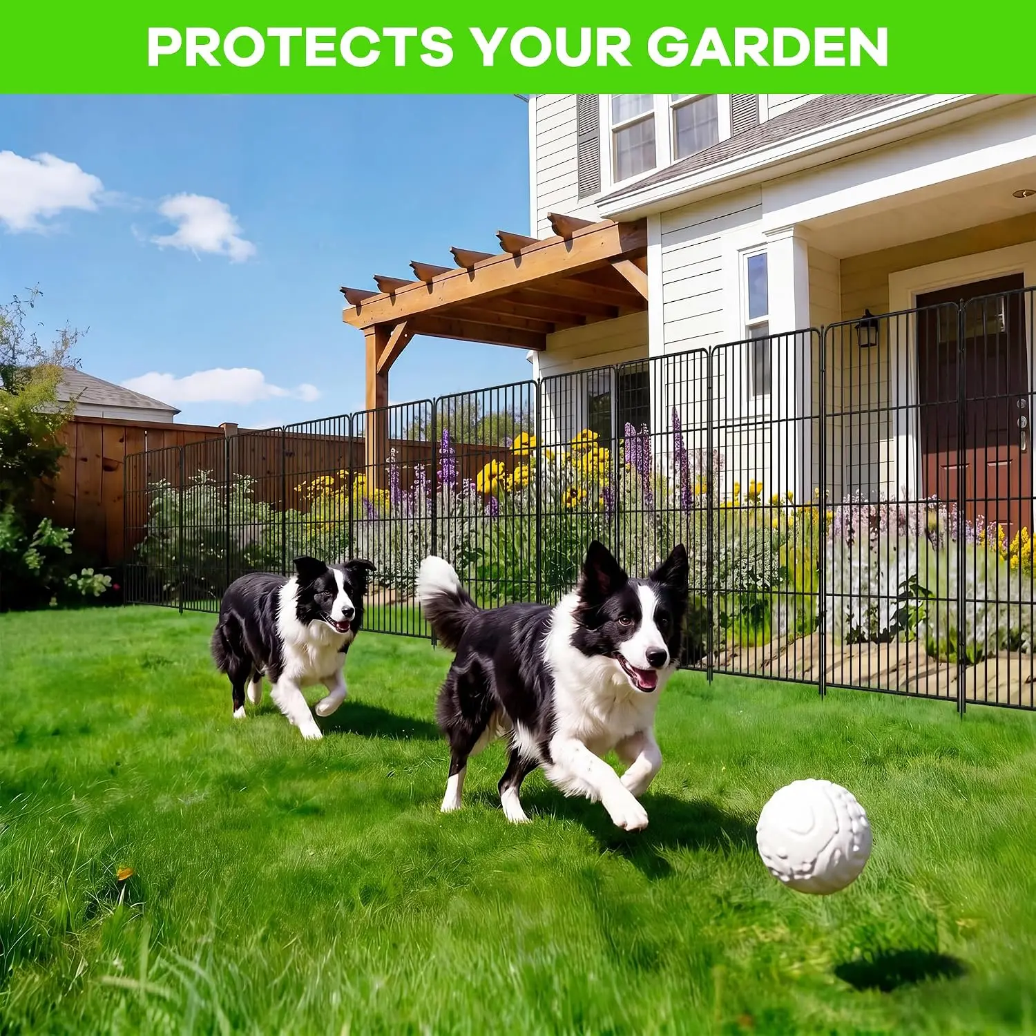 Garden Fence, 48in(H) x 17.7ft 8 Pack Garden Fencing Animal Barrier, Customized