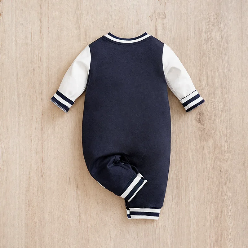 Newborn Baby Baseball Clothes 0 3 6 9 12 Months Boston Cotton Long Sleeve Footies Toddler Boy Clothes Kids Jumpsuit Pyjama Bebe