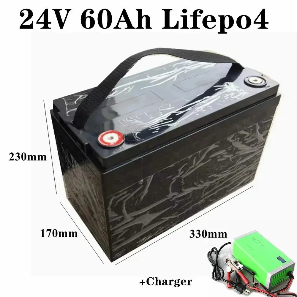 24V 60AH Lifepo4 battery 60Ah battery 8s BMS for inverter RV EV solar panel Security equipment Tourist boat +10A Charger