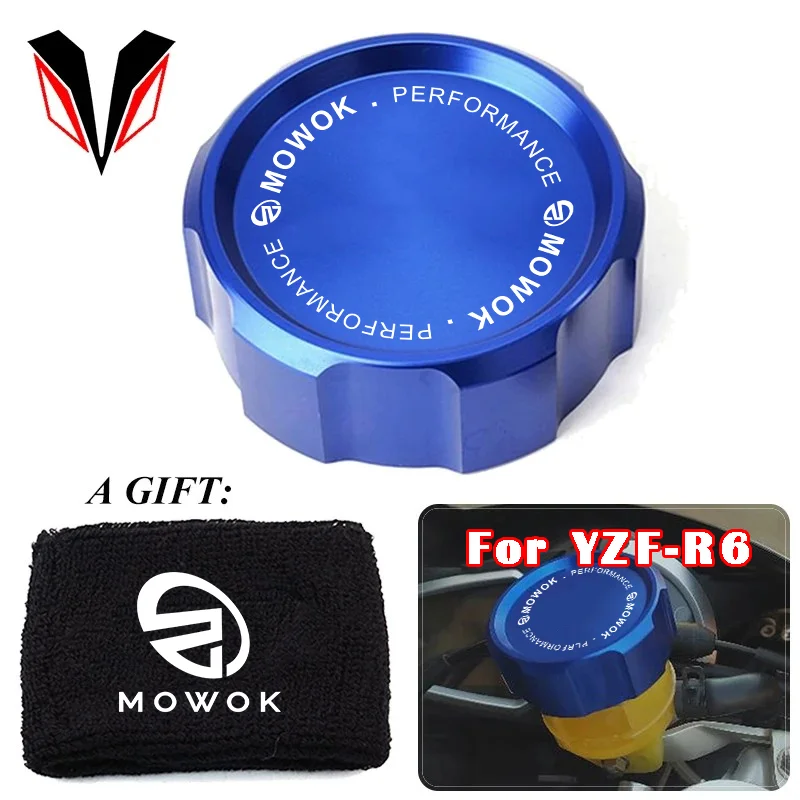 

R6 Logo Motorcycle Front Fluid Oil Brake Reservoir Cap Gift Cover Socks For Yamaha YZFR6 YZF R6 R6S 1999-2021 2005 2007 2010