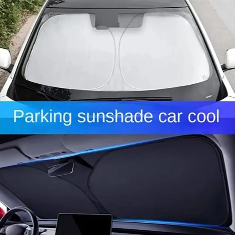 Auto-Windschutzscheiben-Sonnenschutz, faltbar, keine Werkzeuge erforderlich, hitzebeständig, UV-Schutz für Parkplätze im Freien, die meisten Fahrzeuge, Autozubehör – Detail 15