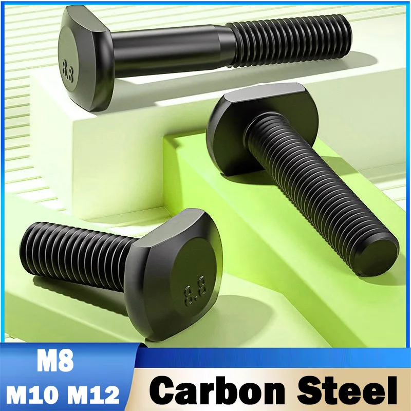 2~10Pcs T Shape Screw M8 M10 M12 Grade 8.8 Carbon Steel T- Slot Rail Track Rectangle Hammer Head Bolts