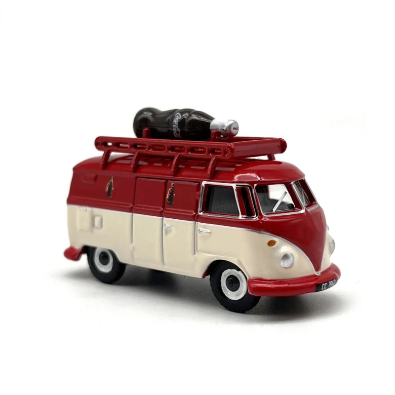 1:76 Scale Diecast Alloy T1 Station Wagon Camping Vehicle Van Model Classic Adult Toy Collection Gift Souvenir Static Display