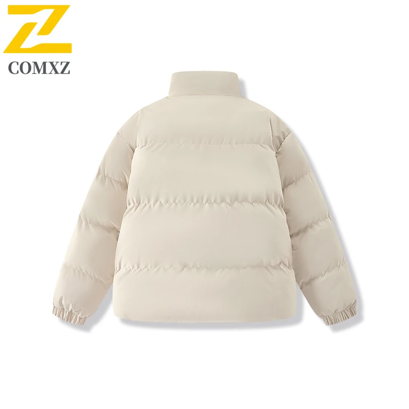 معطف سترة رجالي بياقة واقفة مقاوم للرياح دافئ بلون سادة خفيف الوزن مبطن للمشي لمسافات طويلة والسفر والتزلج والعمل سترة الخبز الشتوية