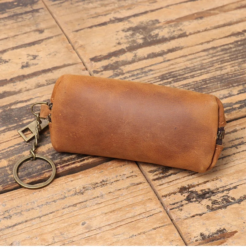 New Men's Genuine Leather Zero Wallet and Women's Key Bag Multi functional Handheld Storage Bag