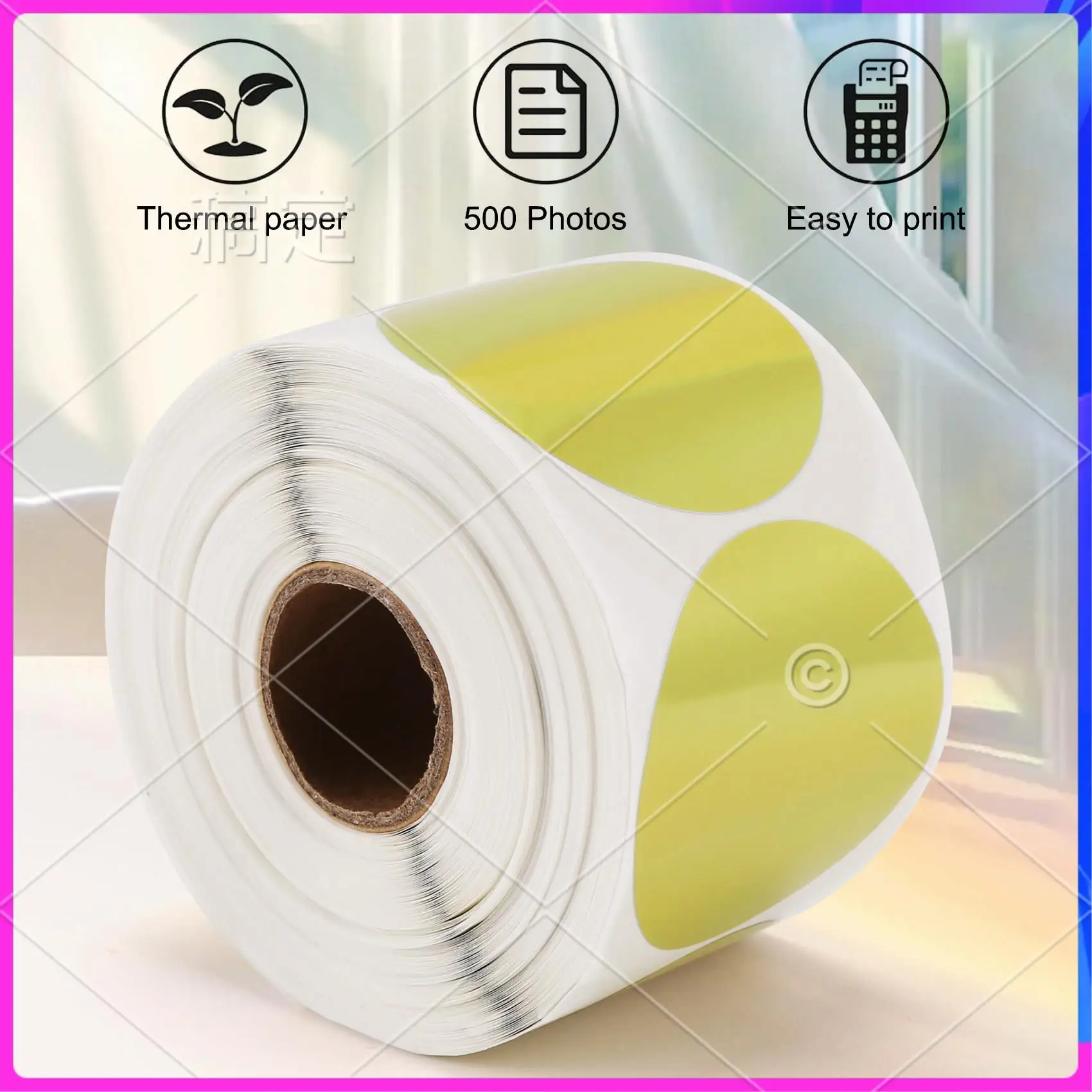 ABT-500 Pcs Gold Laser Stickers Label Printer Stickers Portable Printer Thermal Label Waterproof Stickers