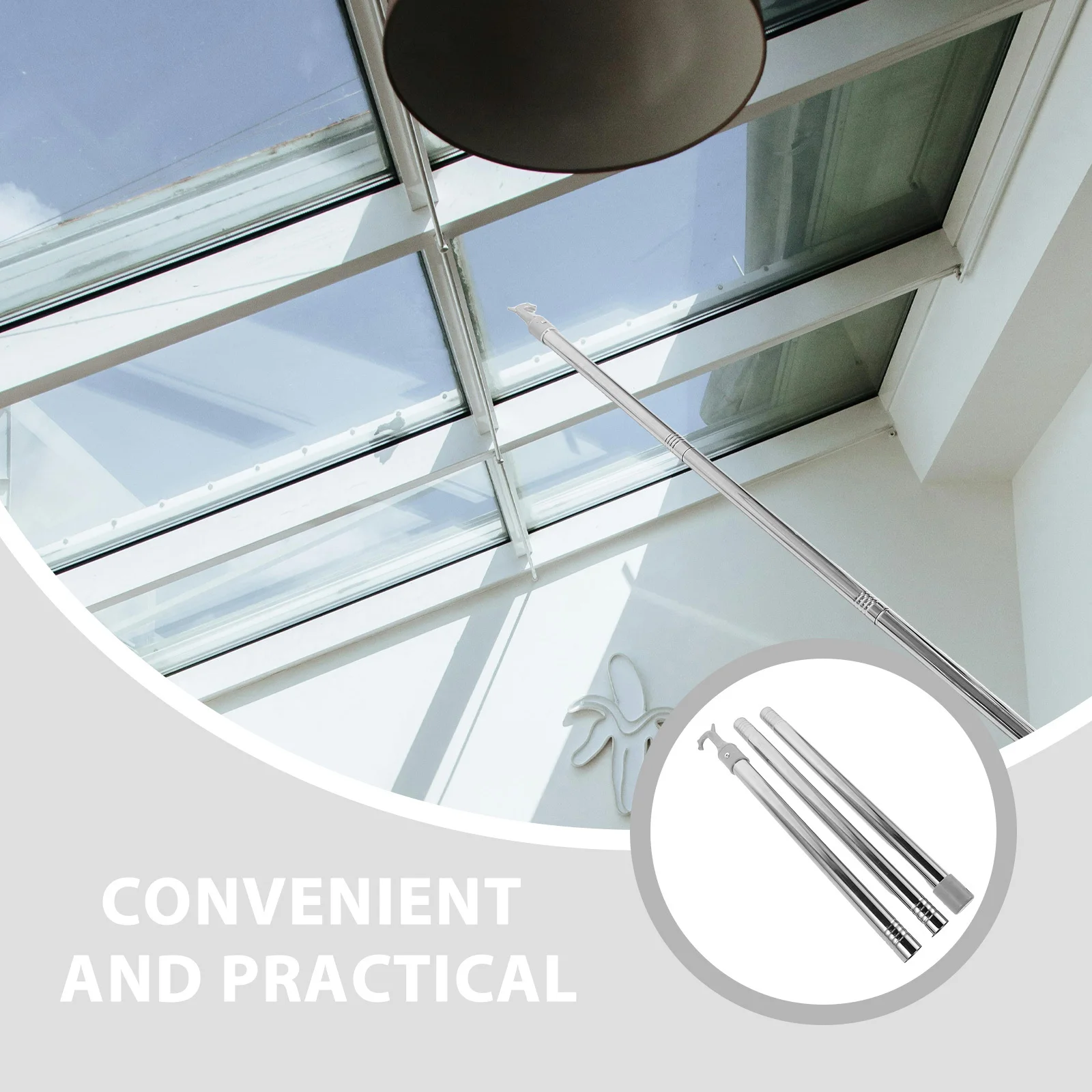 الخصوصية الستار سحب قضيب الفولاذ المقاوم للصدأ الستائر قابل للتعديل فتح قضيب لغرفة النوم المطبخ المظلة المدرسية نافذة النوافذ #3