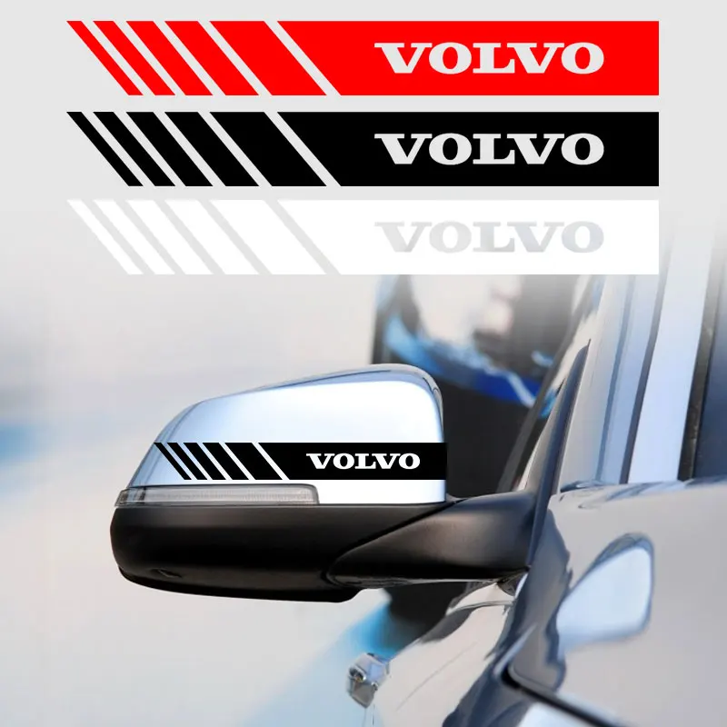 2PCS Car Rearview Mirror Stickers Vinyl Film Decals Styling For Volvo V40 V50 V60 V90 XC60 XC70 XC90 S40 S60 S70 S80 S90 S80L