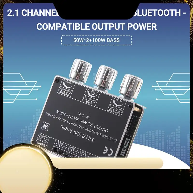 XY-E100L 2.1 Channel For Bluetooth Audio Amplifier Module 50Wx2+100W High And Low Tone Subwoofer Amplifier Board Speaker