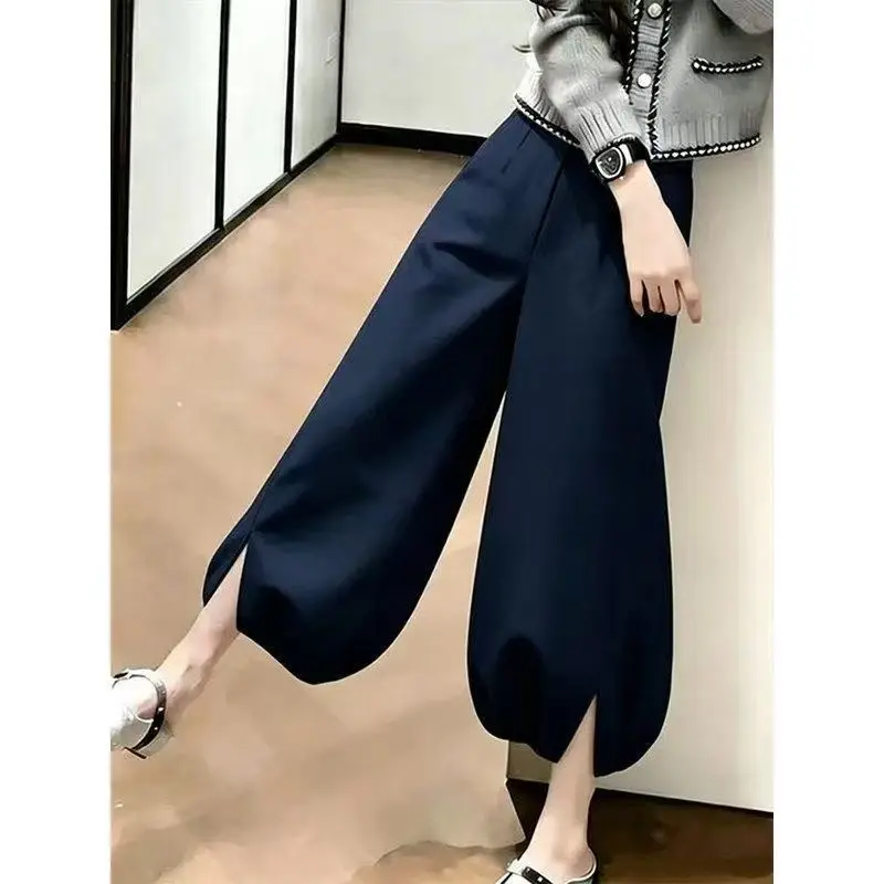 

High Waist White Lantern Pants Women's Loose Slimming Versatile Wide Leg Flower Long Casual Pants Summer 2026 Casual Style Q282