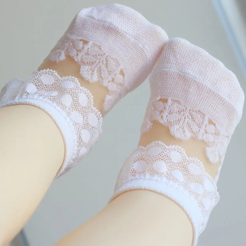 Baby Girls Kids Socks Summer Lace Ruffle Princess Children Ankle Short Breathable Cotton Toddler Dance Thin Sock