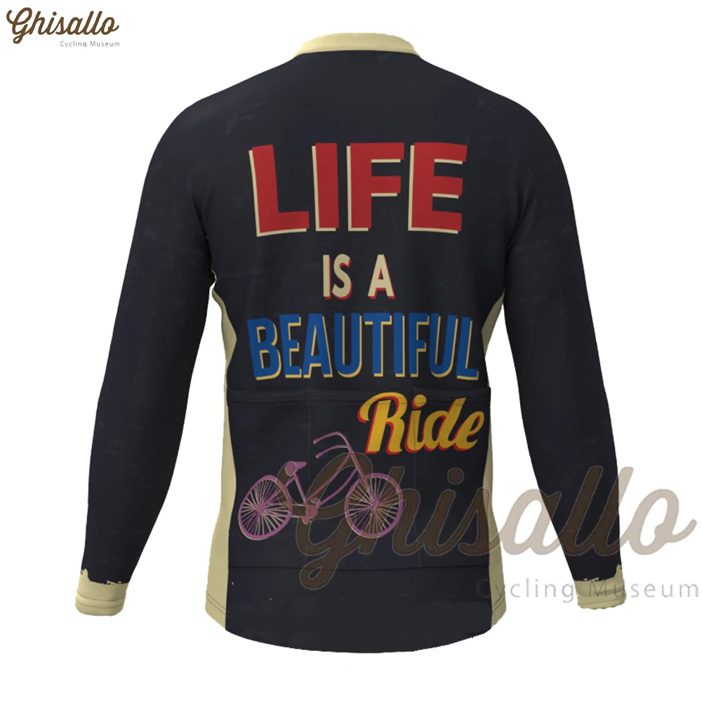 Life Is A Beautiful Ride Cycling Jersey for Men, MTB Jersey, Bicycle Cycling Shirt, Long Sleeve Bike Wear, Premium Cycle Clothes