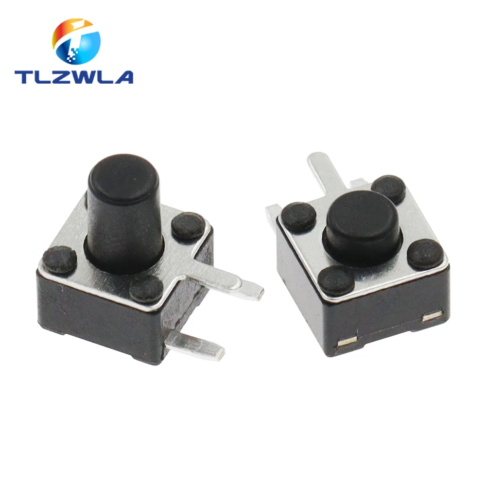 50PCS Micro Switch 4.5*4.5 3P Button Momentary Tactile Tact Push 3 Pin DIP Rgiht Angle 4.5x4.5x3.8/4.3/4.5/4.8/5/6/7/8/9/10 mm